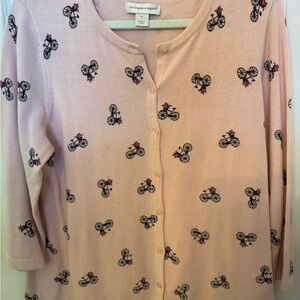 Christopher & Banks Pink Bicycle Cardigan